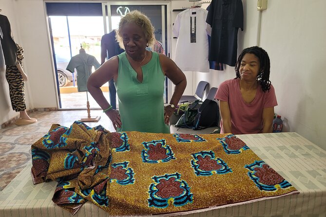 African custom clothing making experience with fabric tour - A practical sewing lesson, not just a photo stop