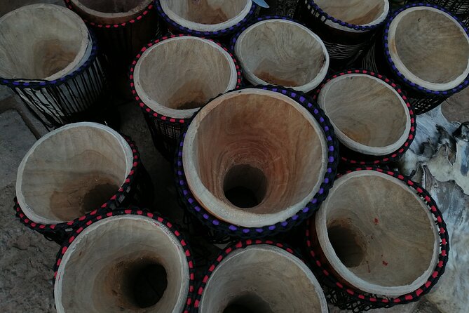 Half-Day Private African Drumming Lessons with Pick Up - At the craft market, shopping comes with a lesson
