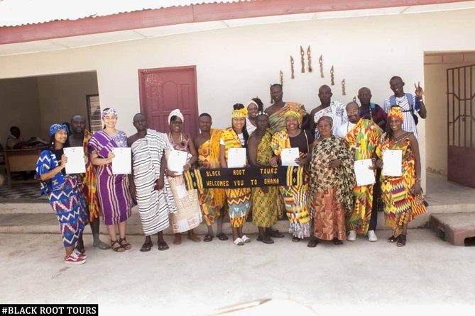 Traditional Naming Ceremony For African Americans In Kumasi - Ntonso Adinkra cloth stamping