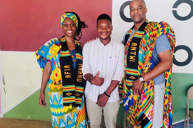 Traditional naming ceremony For African Diasporas in Kumasi - Being dressed in Ghanaian cloth